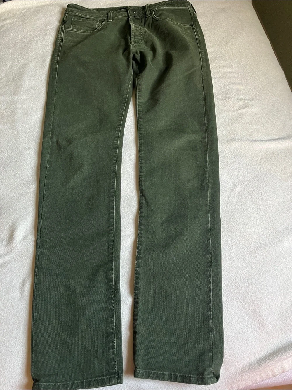 Incotex Olive Green Straight-Leg Jeans